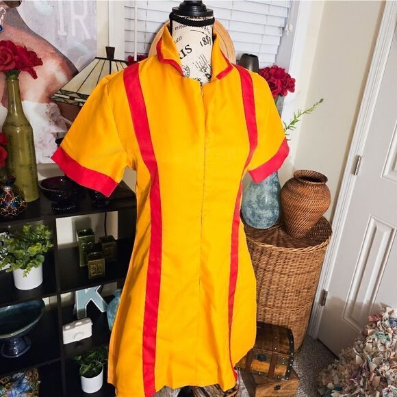 Cosplay Two Broke Girl Yellow & Red Mini Dress. - Picture 6 of 14